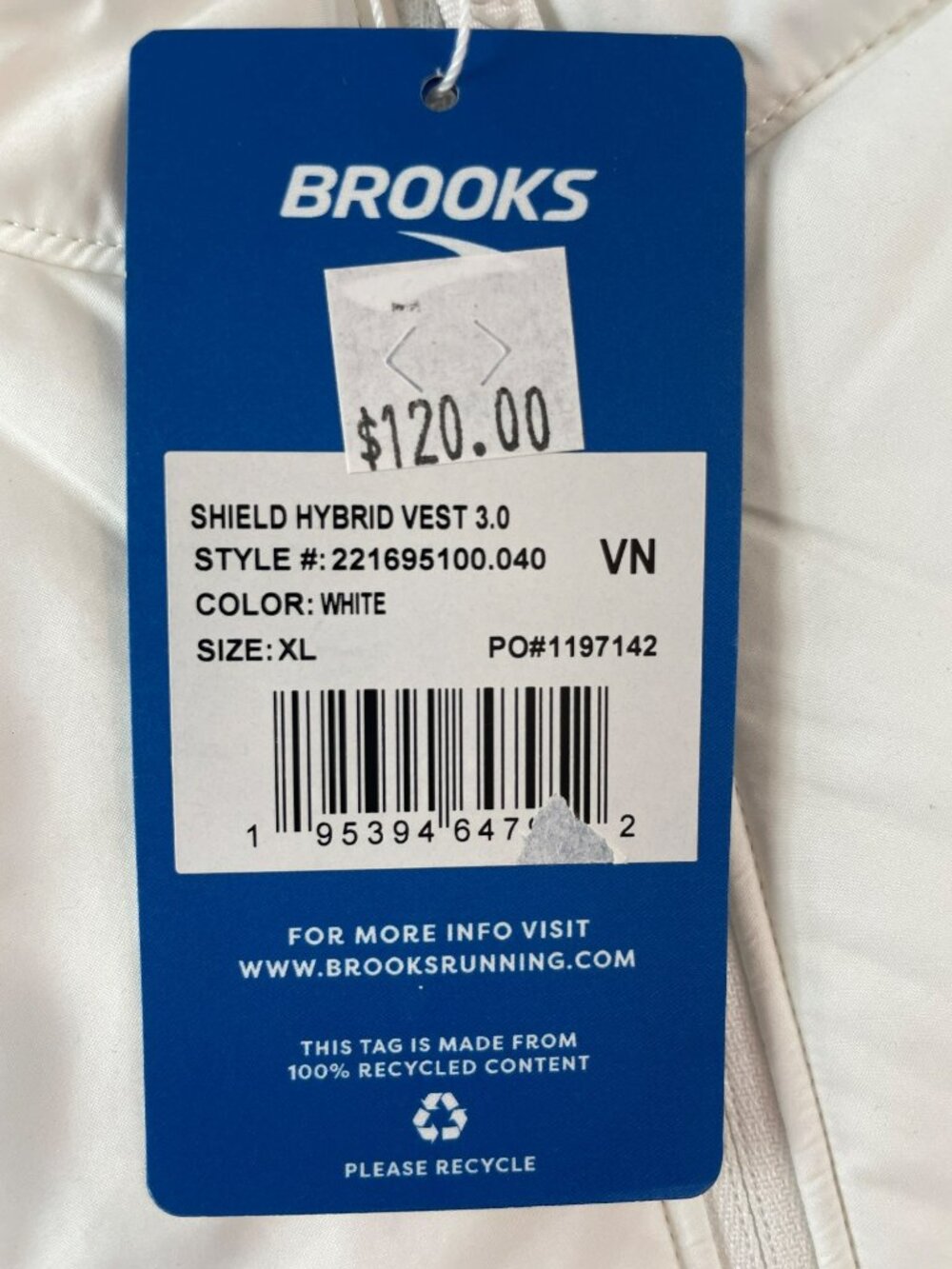Brooks Shield Hybrid Vest 3.0 White Insulated Full-Zip Wmn's Sz XL MSRP$120 WNT - Picture 6 of 11